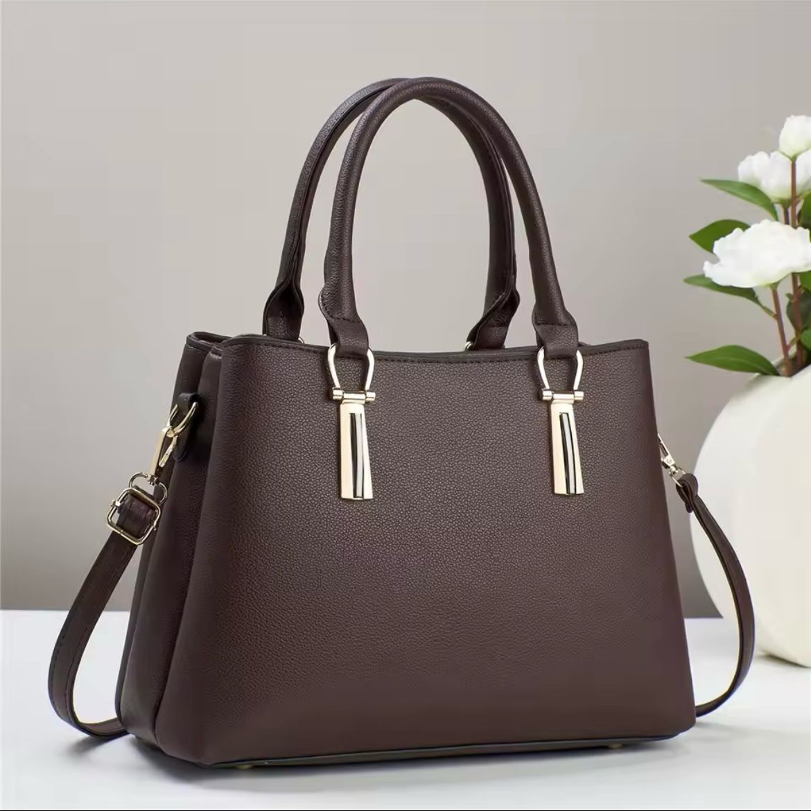 High Quality Cynthetic Leather Handbag With 3 Portion