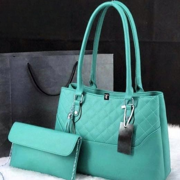 Teal Handbag with 2 Compartments