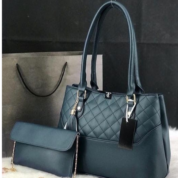 Teal Handbag with 2 Compartments